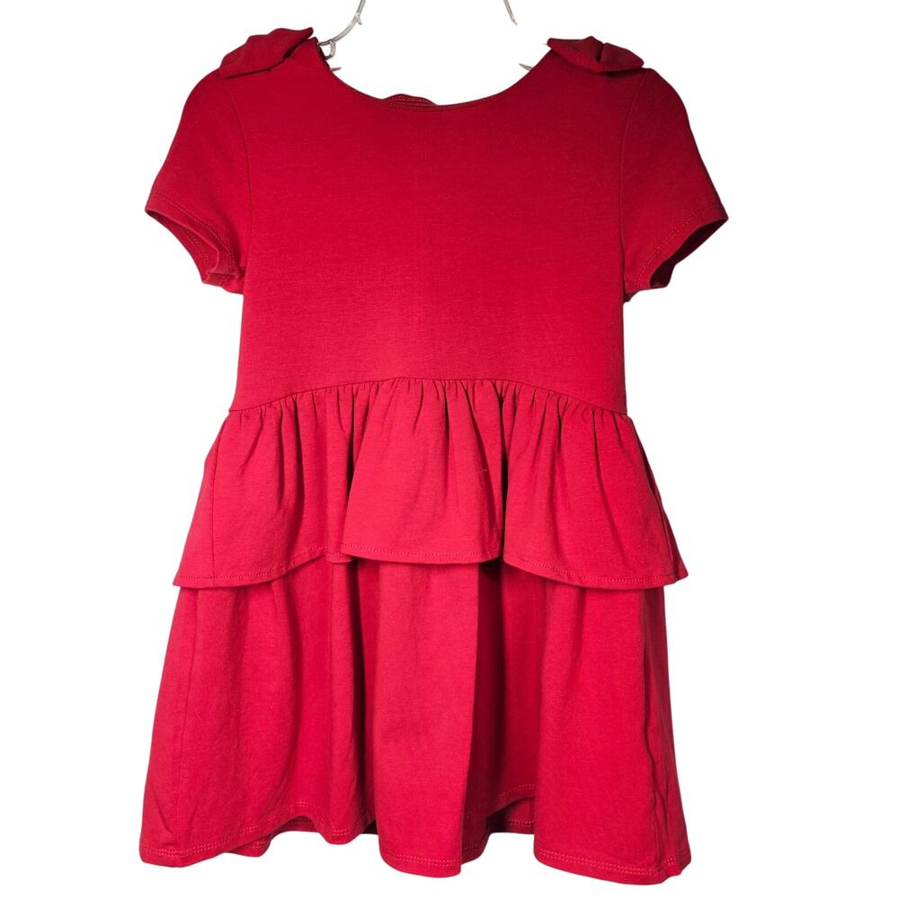 Kate Spade Toddler Peplum Waist Dress. Charm Red Holiday Party Christmas Size 4